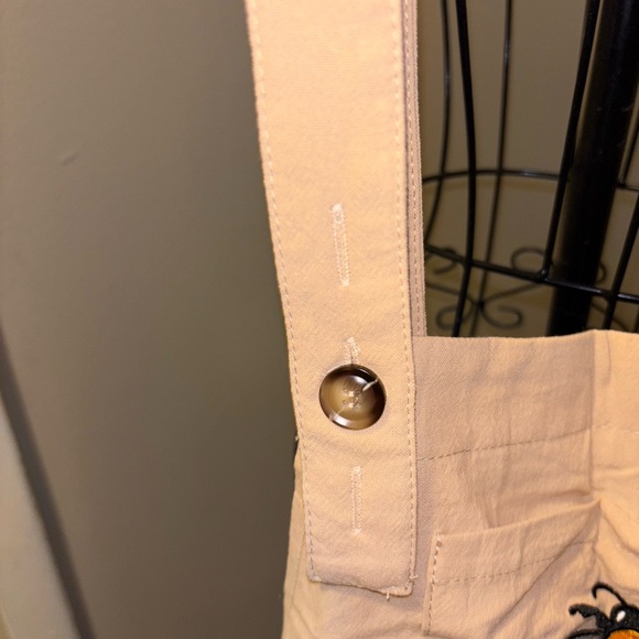 SHEIN X Bee Embroidered Tan Overalls..size 2XL..(NWT) - Picture 3 of 6